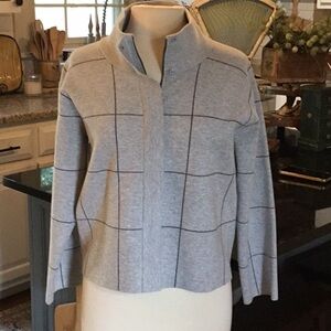 Per se Gray Zip up Sweater